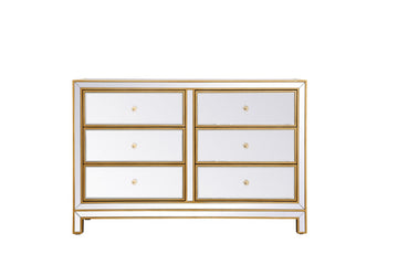 Elegant Lighting Dresser from the REFLEXION collection in Antique Gold finish