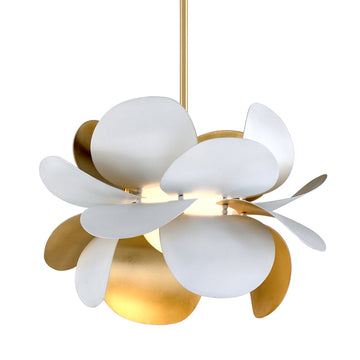 Corbett Lighting One Light Chandelier from the Ginger collection in Gold Leaf/Soft White Combo finish