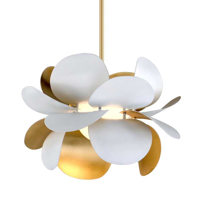 Corbett Lighting One Light Chandelier from the Ginger collection in Gold Leaf/Soft White Combo finish