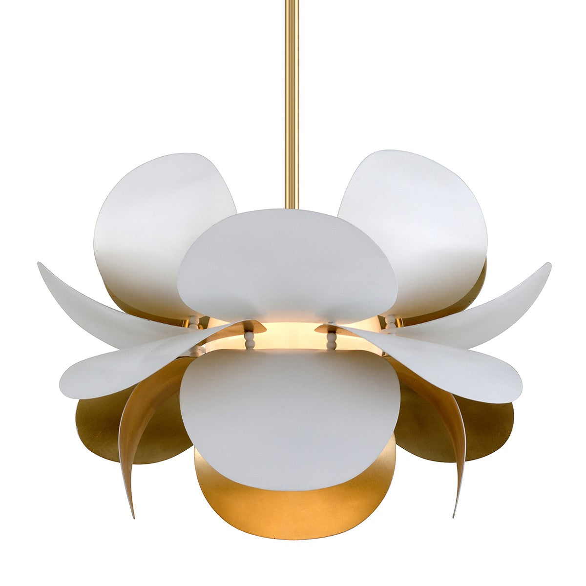 Corbett Lighting One Light Chandelier from the Ginger collection in Gold Leaf/Soft White Combo finish