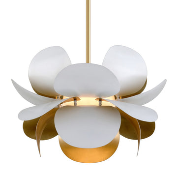 Corbett Lighting One Light Chandelier from the Ginger collection in Gold Leaf/Soft White Combo finish