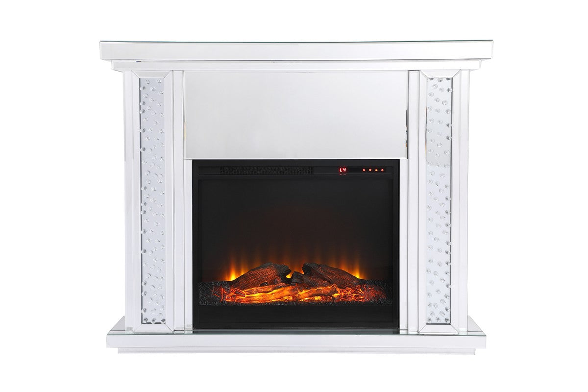 Elegant Lighting Mantle With Fireplace from the Modern collection in Clear finish