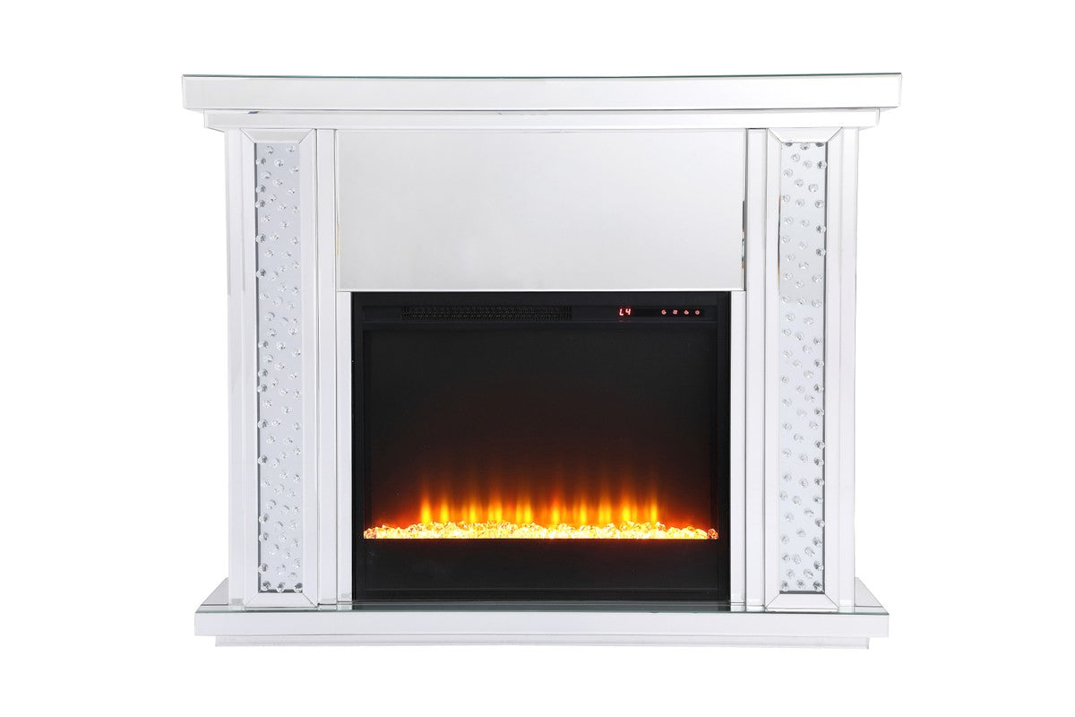 Elegant Lighting Mantle With Fireplace from the Modern collection in Clear finish