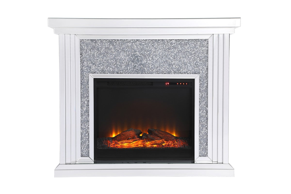 Elegant Lighting Mantle With Fireplace from the Modern collection in Clear finish