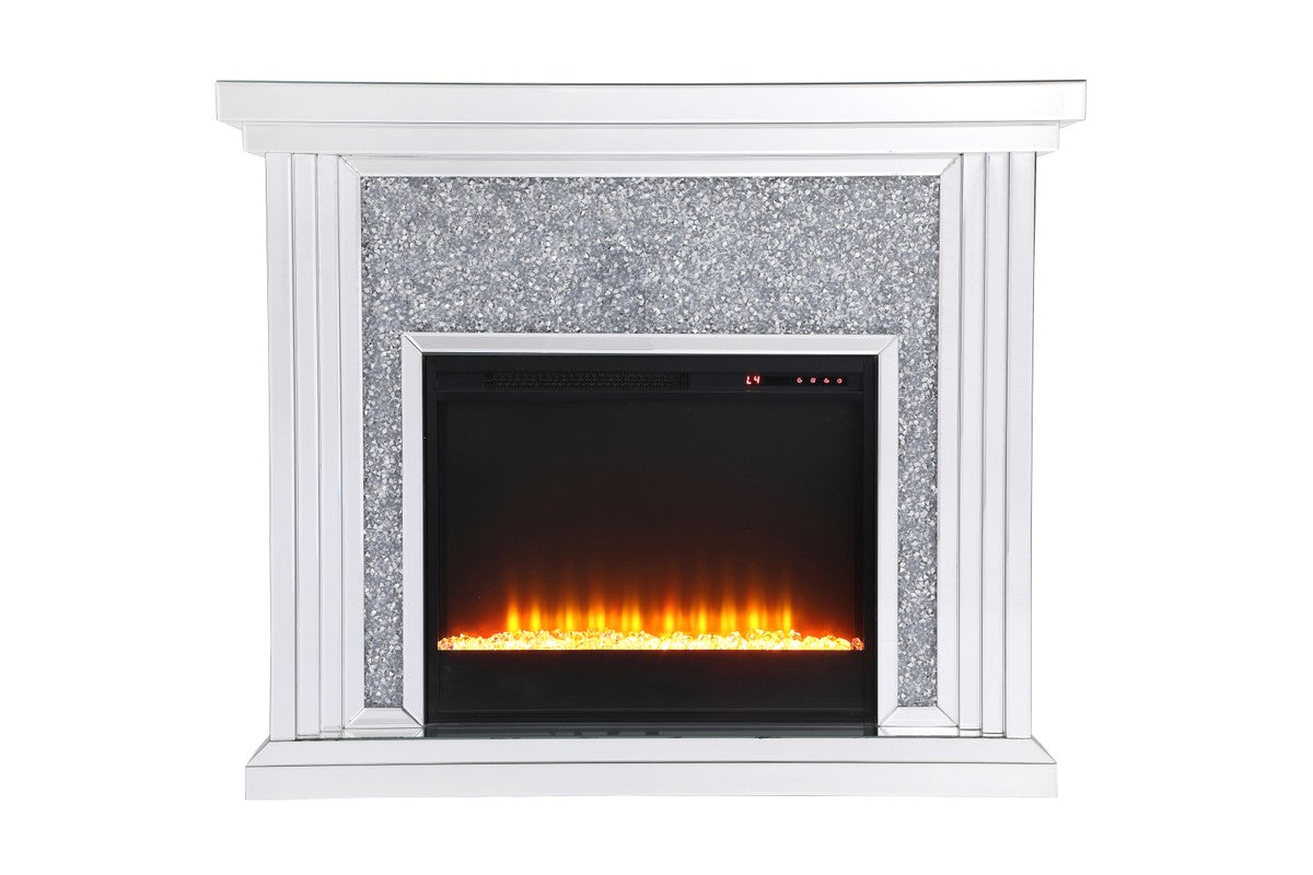 Elegant Lighting Mantle With Fireplace from the Modern collection in Clear finish