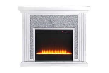 Elegant Lighting Mantle With Fireplace from the Modern collection in Clear finish