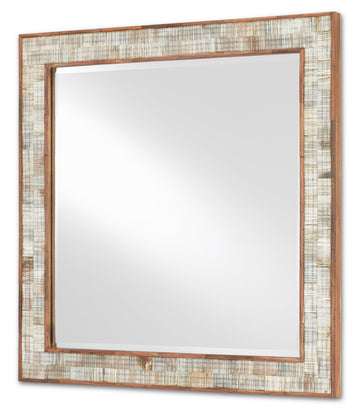 Currey and Company Mirror from the Hyson collection in Chiseled Horn/Natural/Mirror finish