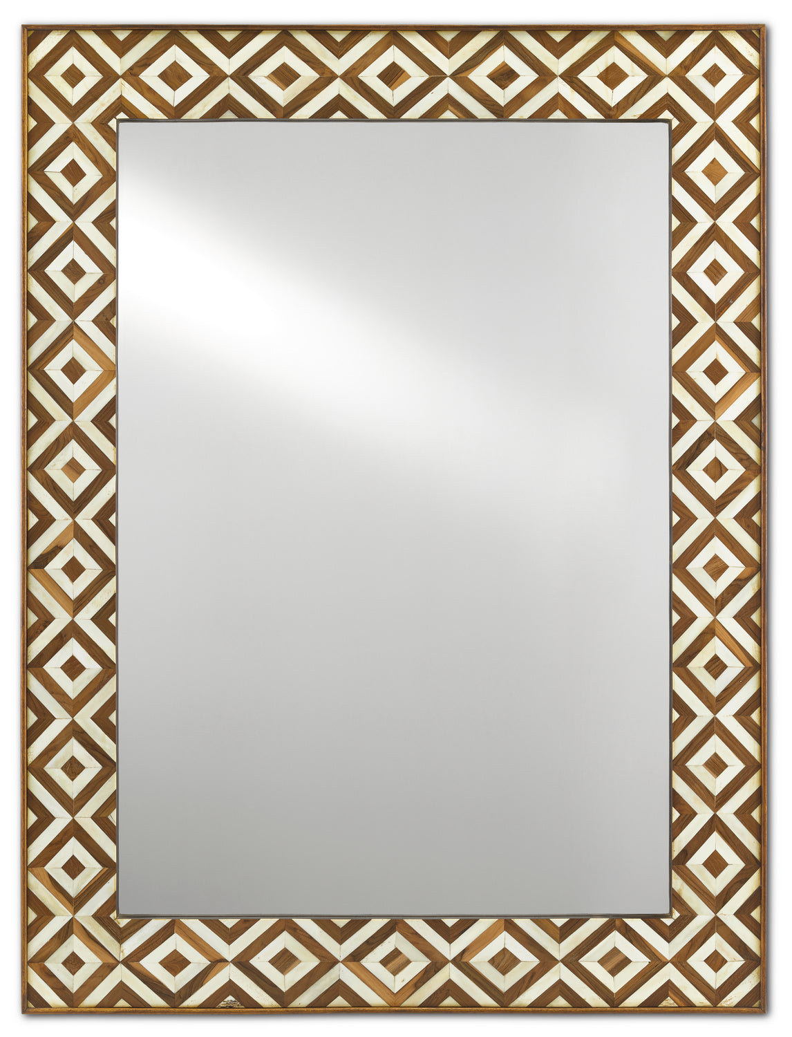 Currey and Company Mirror from the Persian collection in Natural Bone/Natural Wood/Mirror finish