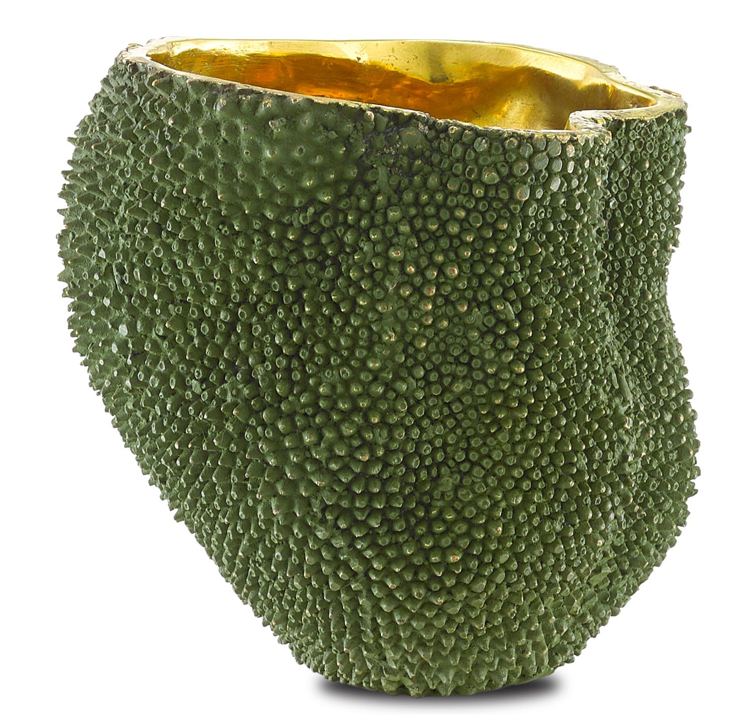Currey and Company Vase from the Jackfruit Collection collection in Green/Gold finish