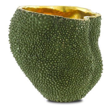 Currey and Company Vase from the Jackfruit Collection collection in Green/Gold finish