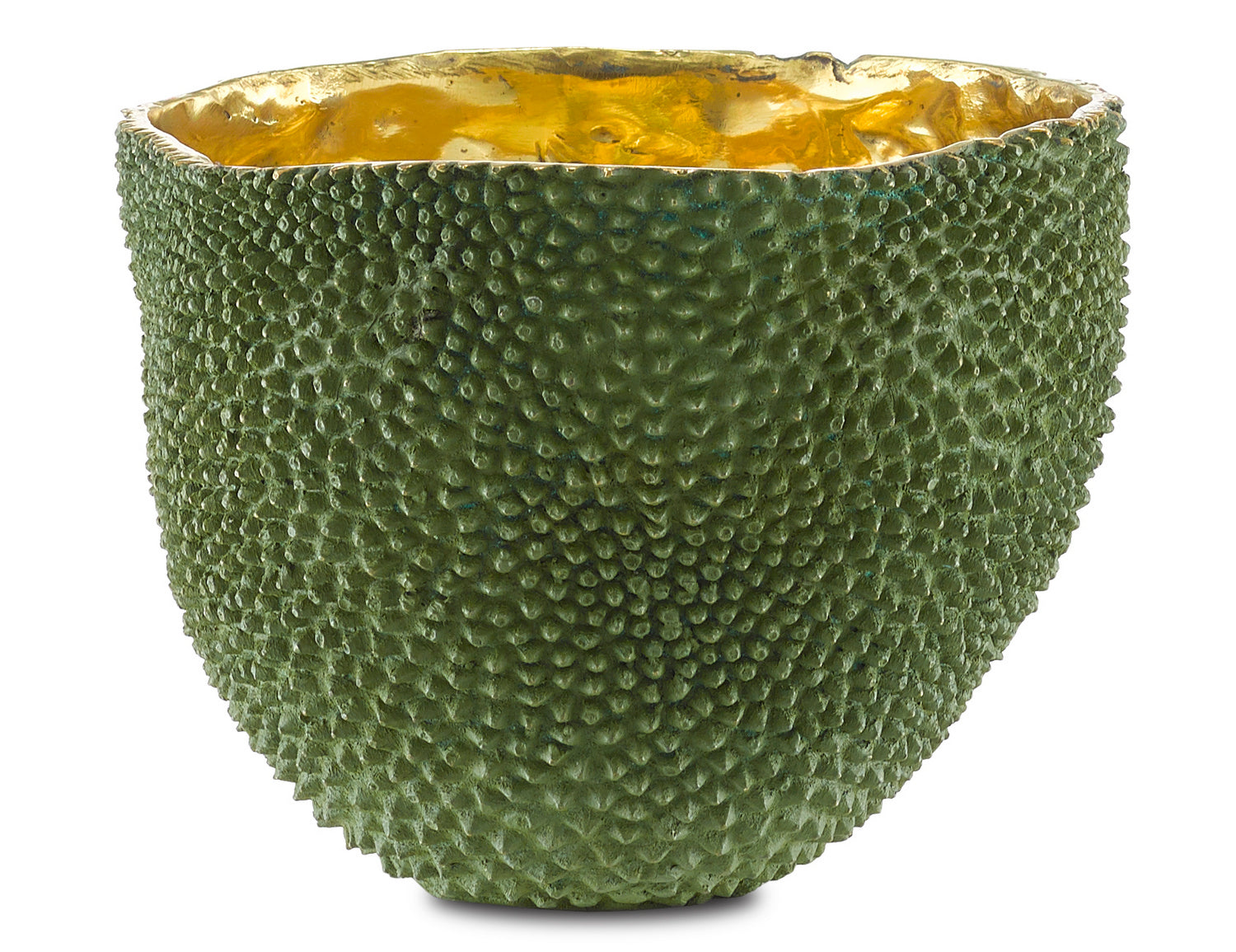 Currey and Company Vase from the Jackfruit Collection collection in Green/Gold finish