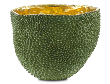 Currey and Company Vase from the Jackfruit Collection collection in Green/Gold finish