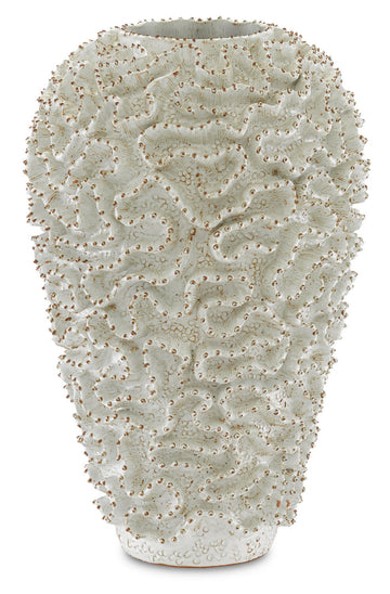Currey and Company Vase from the Swirl Collection collection in White/Gold finish