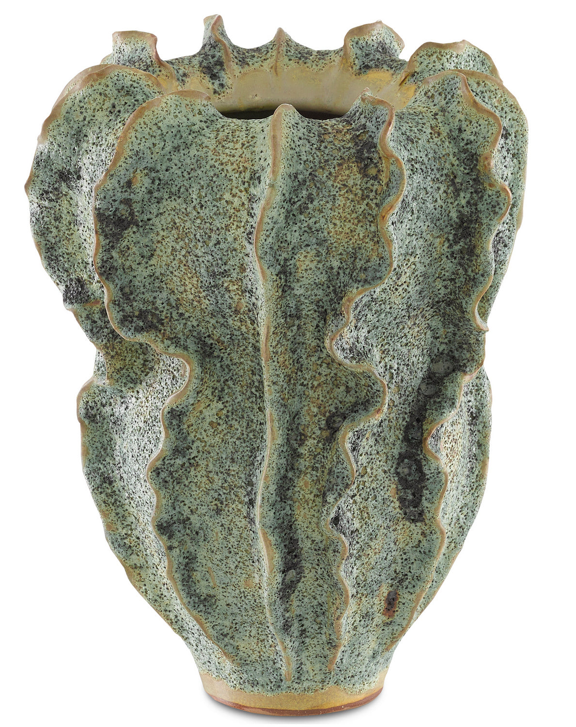 Currey and Company Vase from the Sunken Boat Collection collection in Moss Green finish