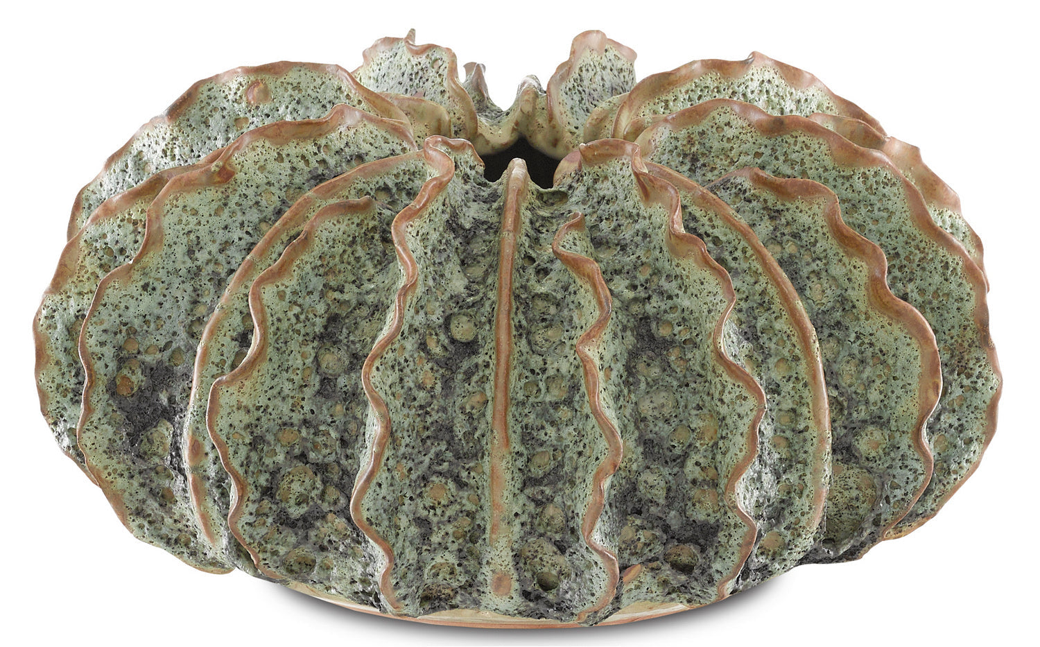 Currey and Company Vase from the Sunken Boat Collection collection in Moss Green finish