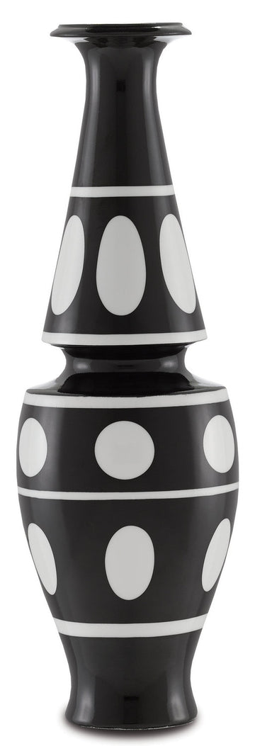 Currey and Company Vase from the De collection in Black/White finish