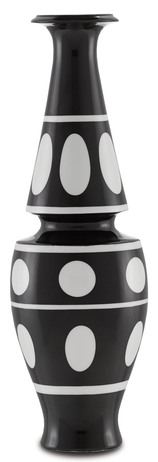 Currey and Company Vase from the De collection in Black/White finish