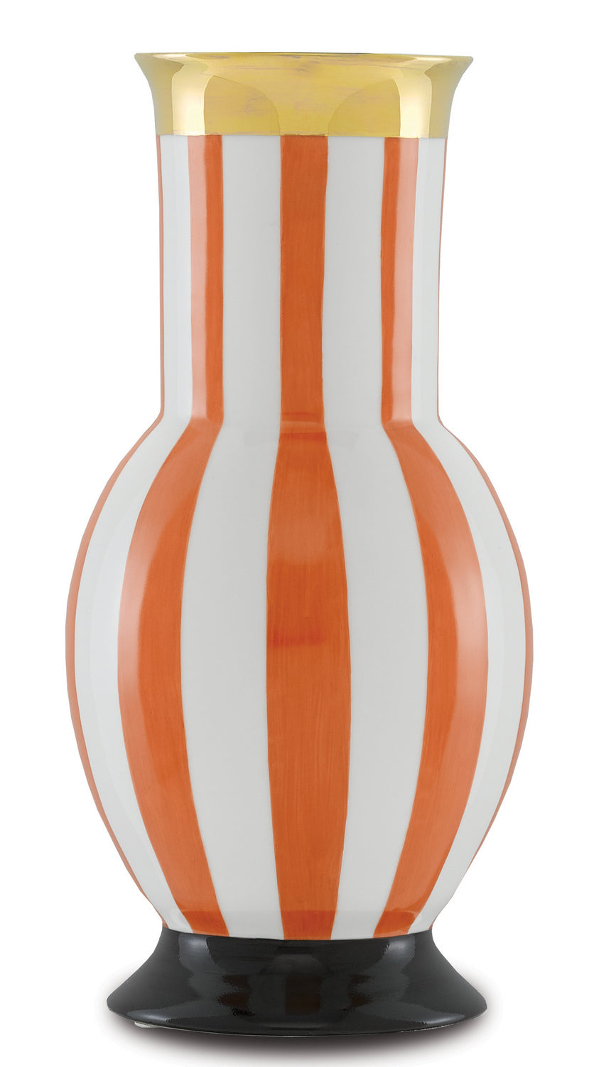 Currey and Company Vase from the De collection in Orange/White/Gold/Black finish