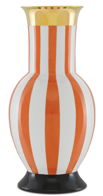 Currey and Company Vase from the De collection in Orange/White/Gold/Black finish