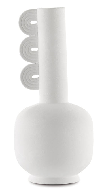 Currey and Company Vase from the Happy collection in Textured White finish