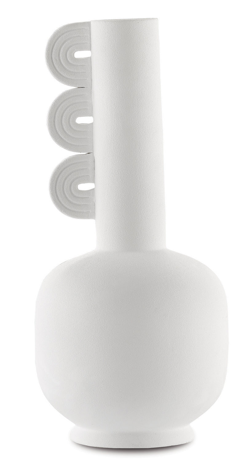 Currey and Company Vase from the Happy collection in Textured White finish