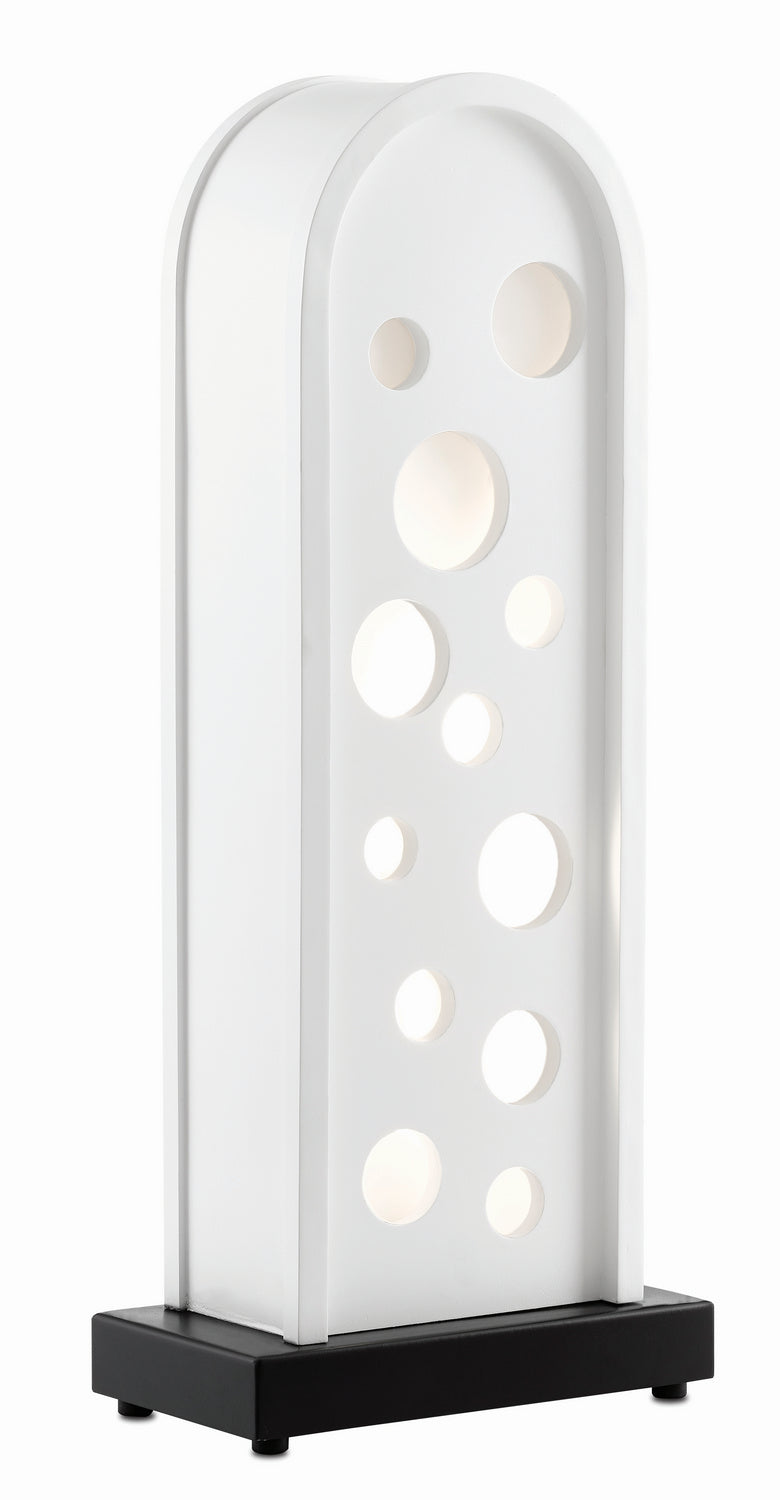 Currey and Company One Light Table Lamp from the Lapidus Collection collection in Sugar White/Satin Black finish