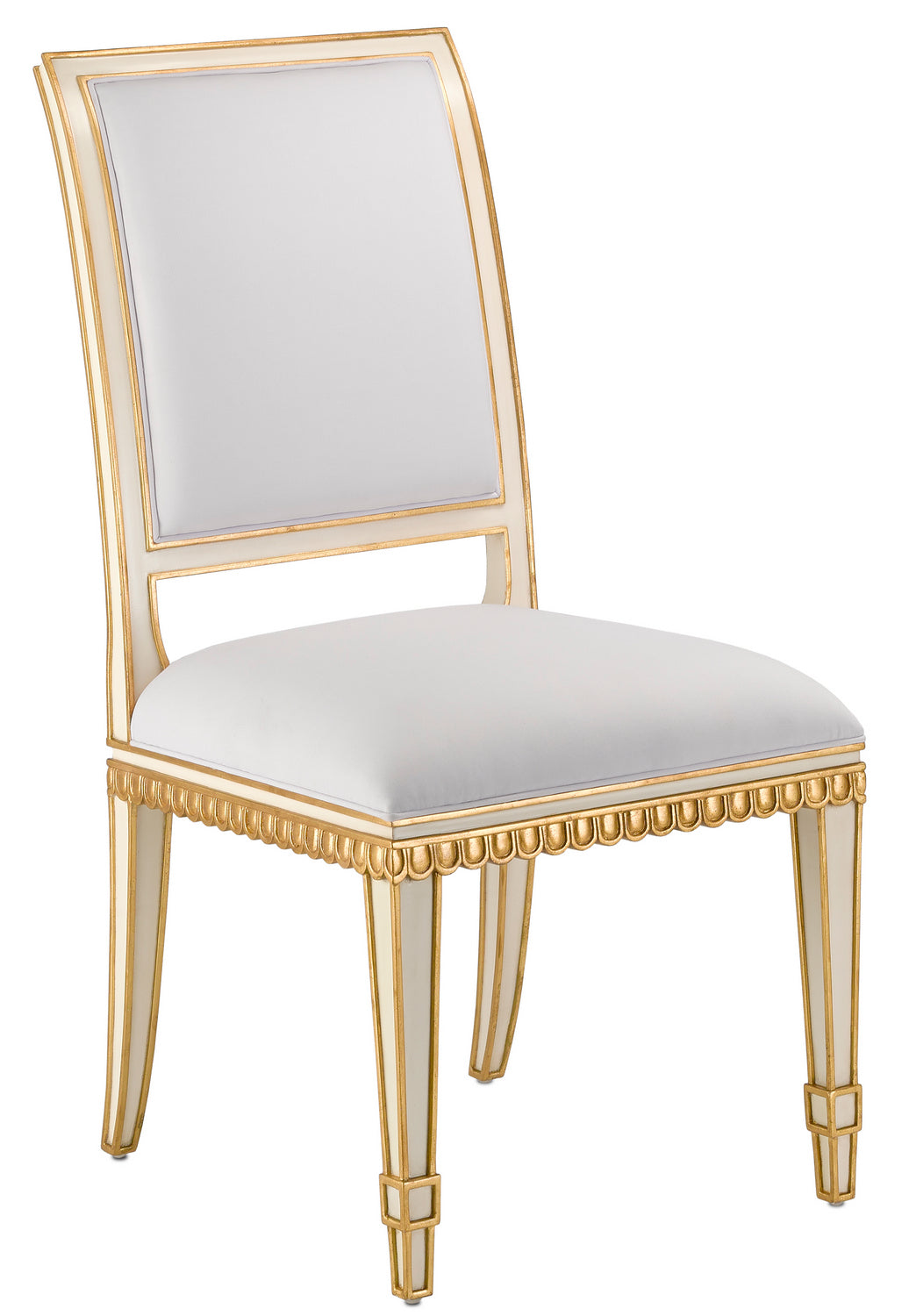 Currey and Company Chair in Ivory/Antique Gold finish