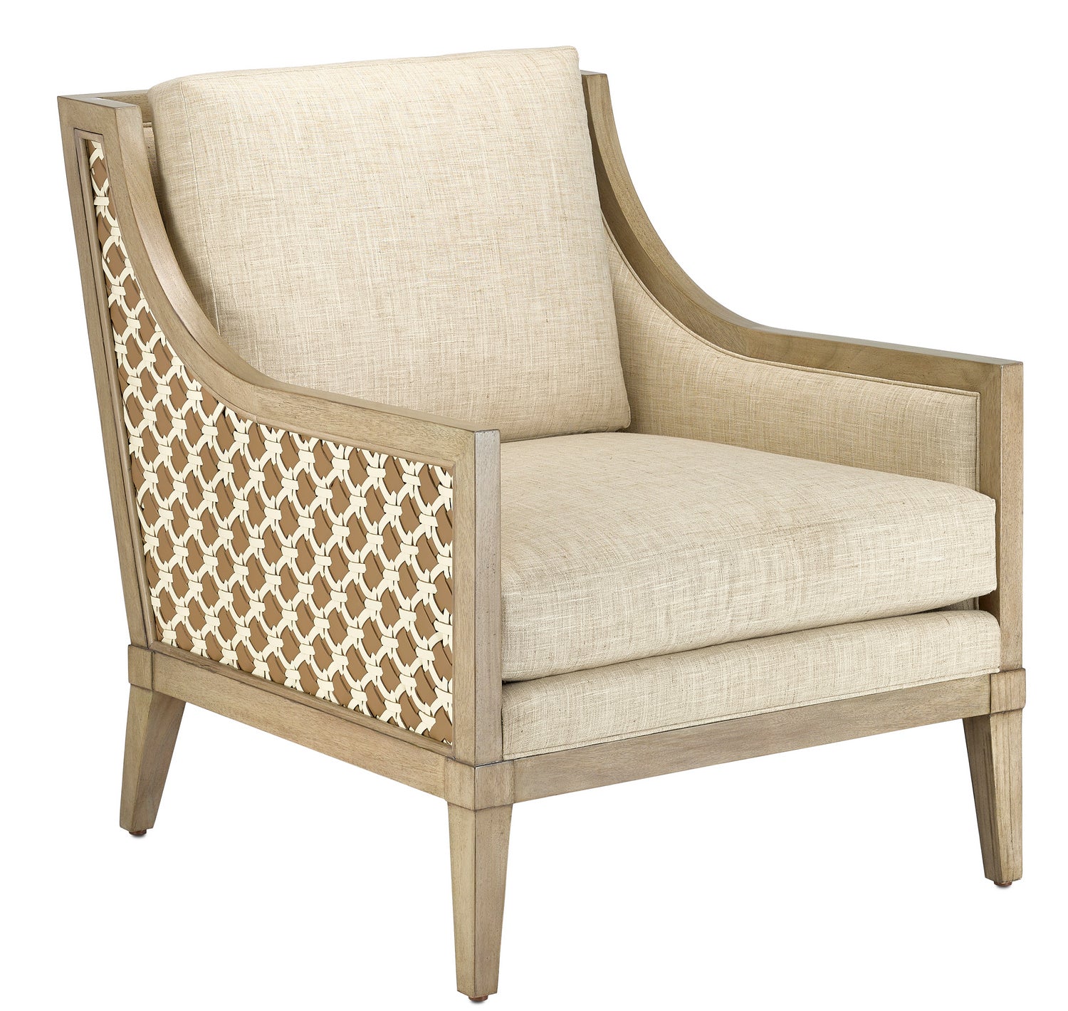 Currey and Company Chair from the Bramford collection in Light Wheat/Ivory/Tan finish