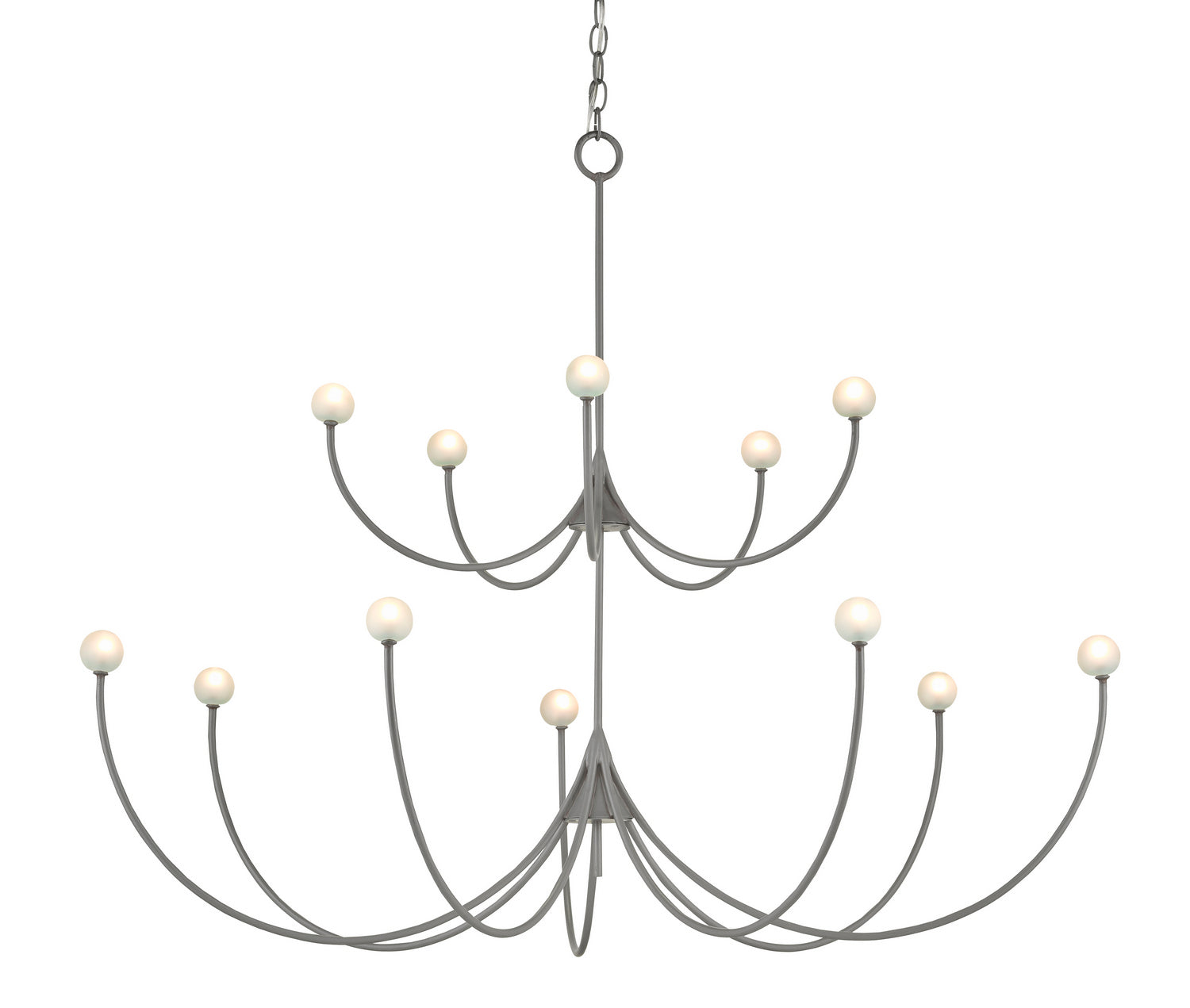 Currey and Company 12 Light Chandelier from the Carew Collection collection in Hiroshi Gray finish