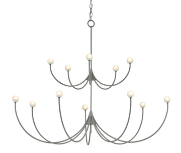 Currey and Company 12 Light Chandelier from the Carew Collection collection in Hiroshi Gray finish