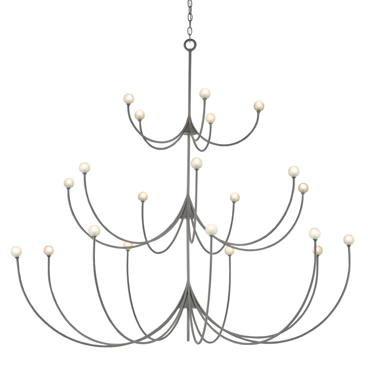 Currey and Company 21 Light Chandelier from the Carew Collection collection in Hiroshi Gray finish
