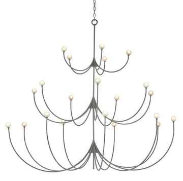 Currey and Company 21 Light Chandelier from the Carew Collection collection in Hiroshi Gray finish