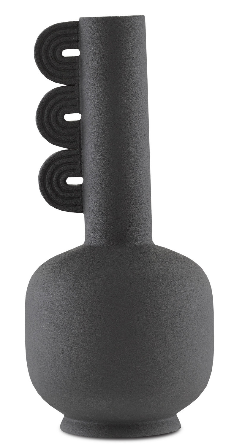 Currey and Company Vase from the Happy collection in Textured Black finish