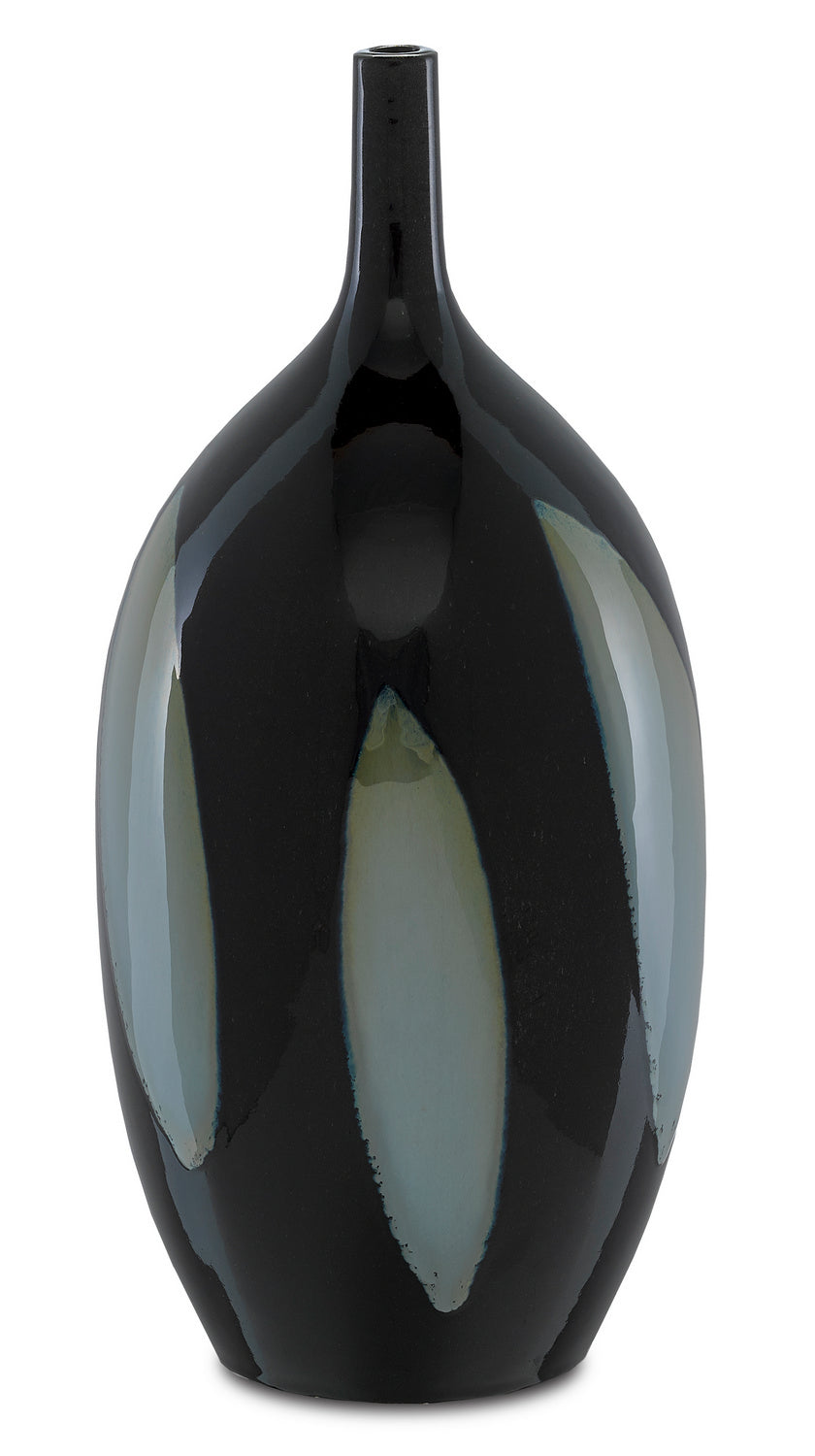 Currey and Company Vase from the Let collection in Black/Blue finish