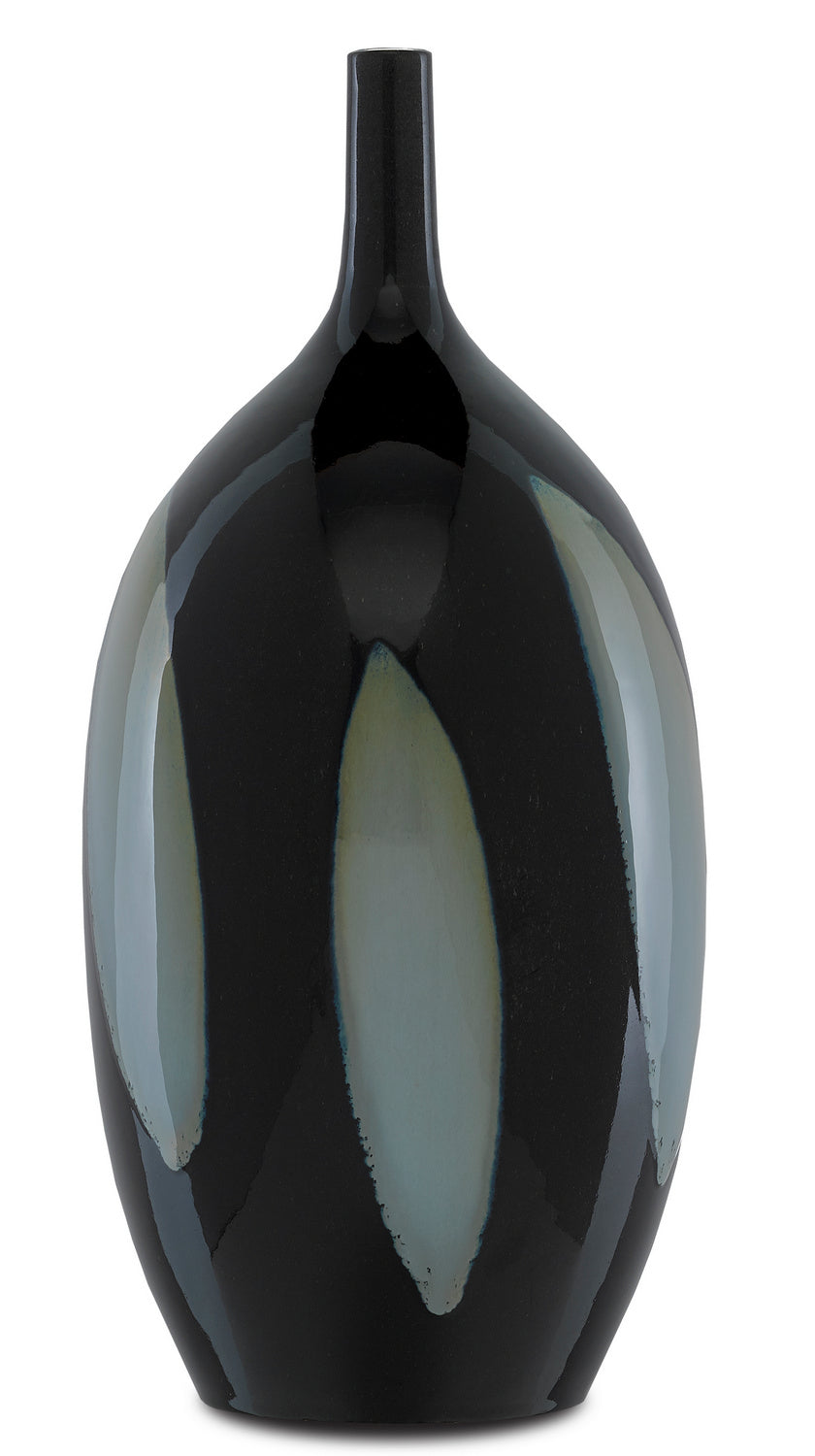 Currey and Company Vase from the Let collection in Black/Blue finish