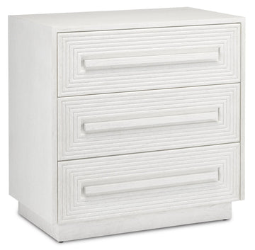 Currey and Company Chest from the Morombe Collection collection in Cerused White finish