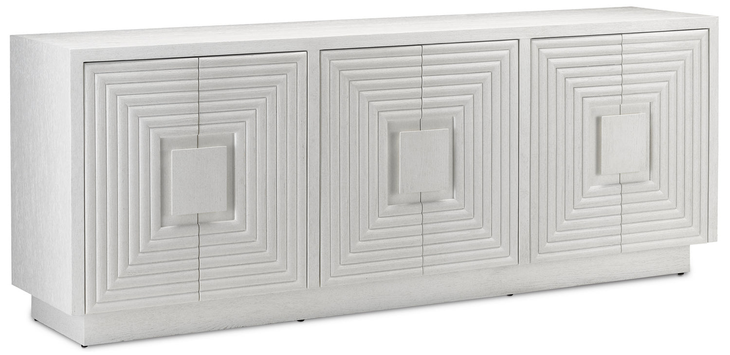 Currey and Company Credenza from the Morombe Collection collection in Cerused White finish
