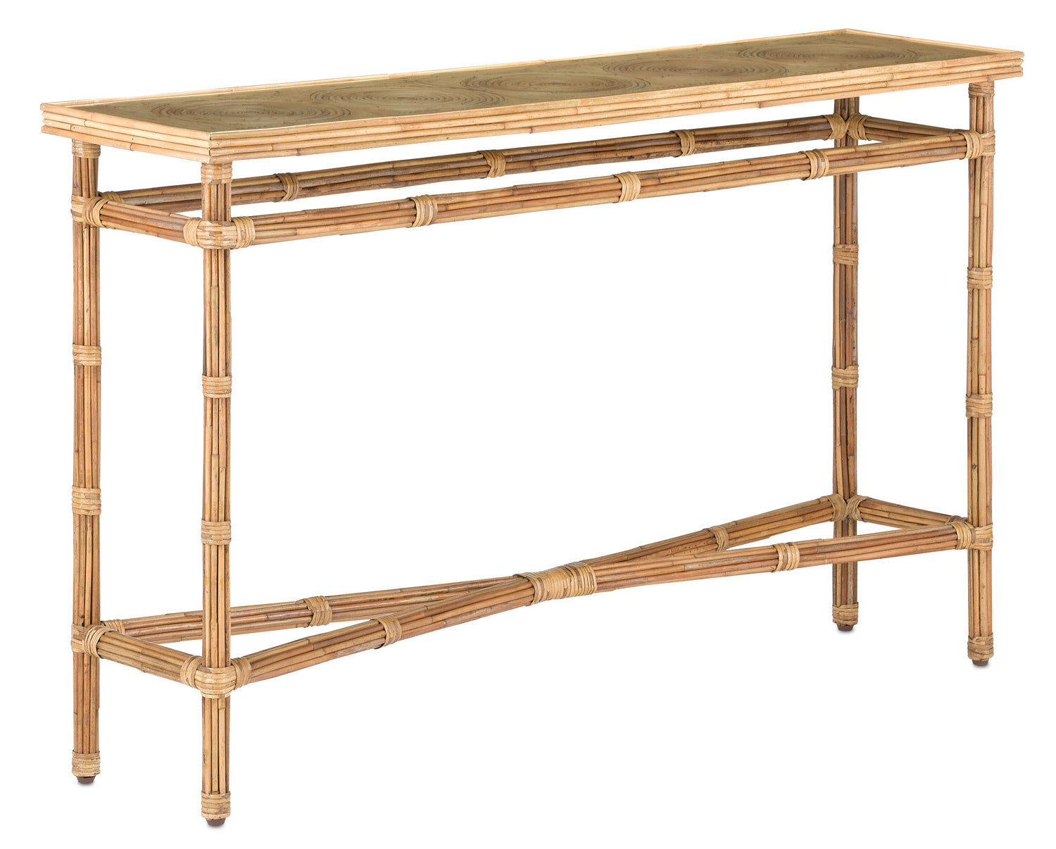 Currey and Company Console Table from the Silang Collection collection in Natural Rattan finish