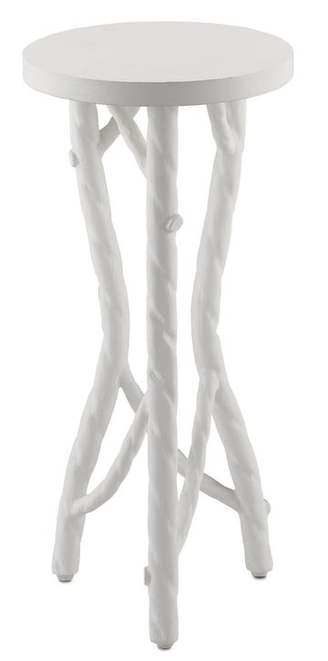 Currey and Company Drinks Table in Gesso White finish