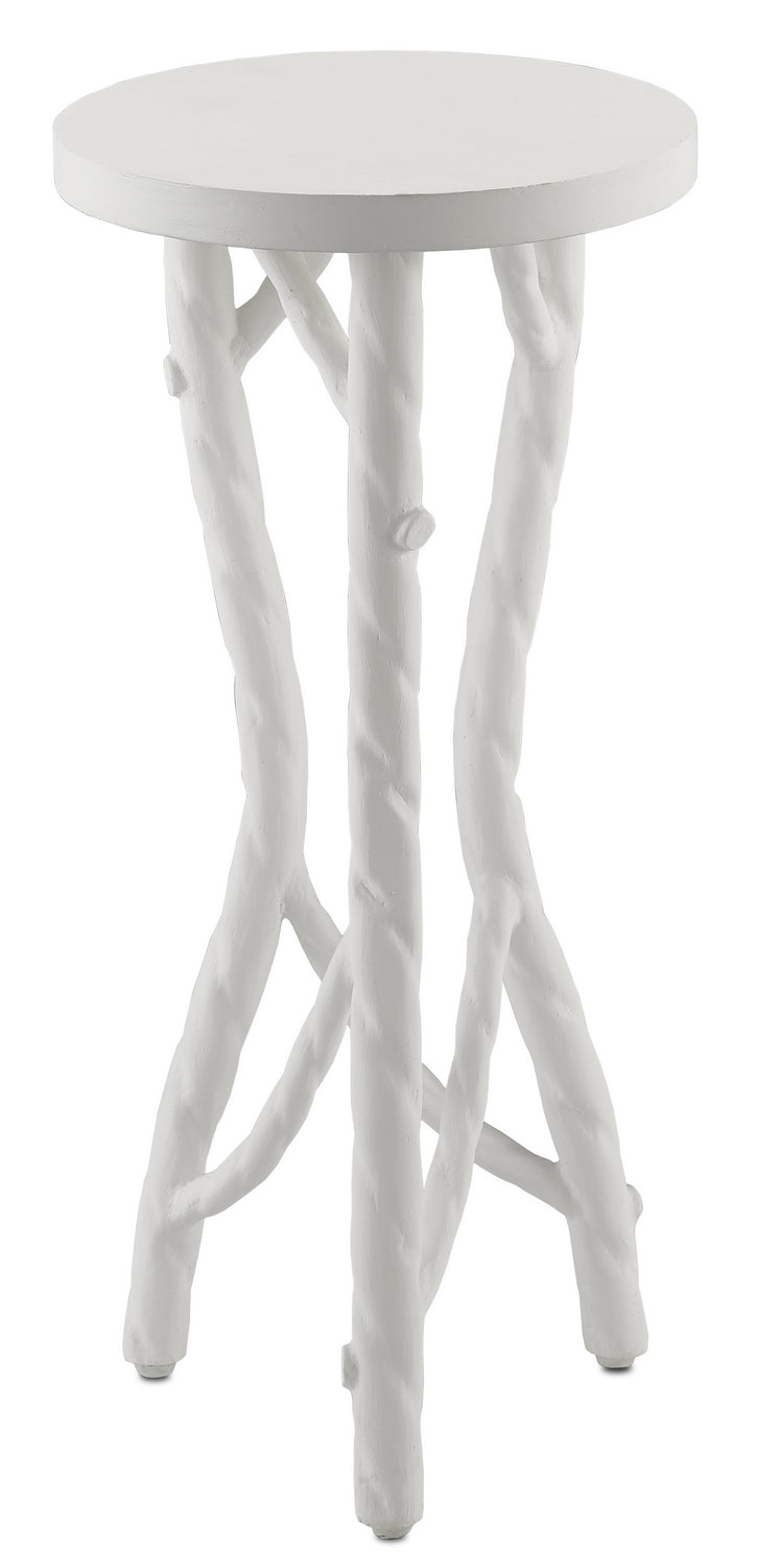 Currey and Company Drinks Table in Gesso White finish