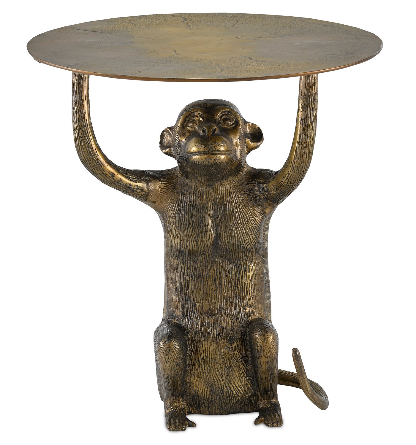 Currey and Company Accent Table from the Abu Collection collection in Antique Gold finish