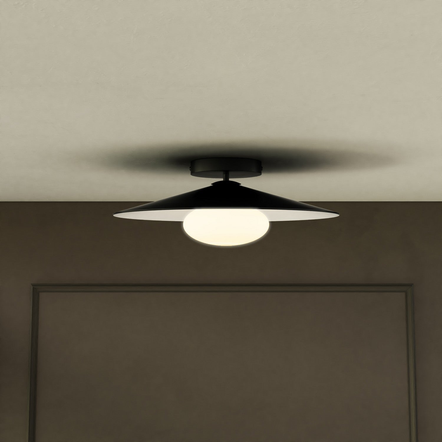 Kuzco Lighting LED Flush Mount from the Cruz collection in Metal - Black/White finish