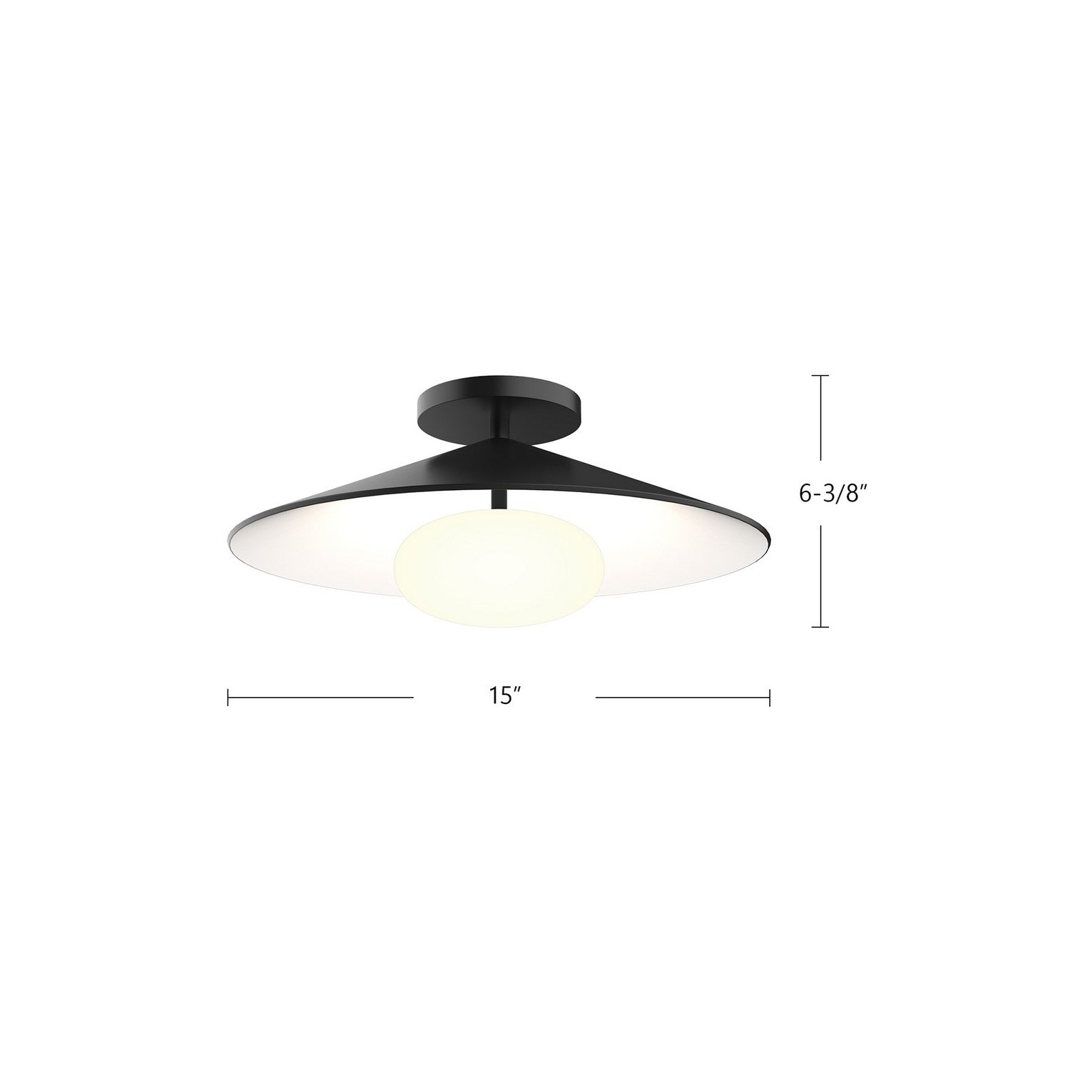 Kuzco Lighting LED Flush Mount from the Cruz collection in Metal - Black/White finish