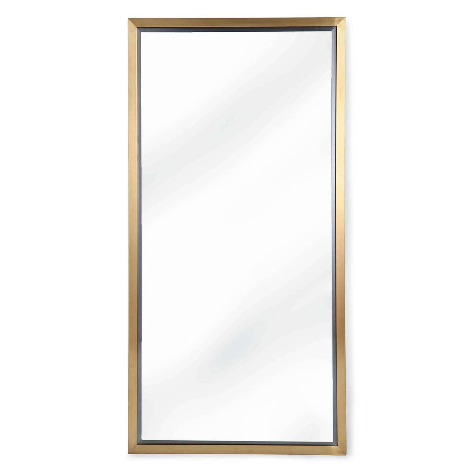 Regina Andrew Mirror from the Rectangle collection in Natural Brass finish