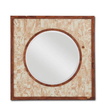 Currey and Company Mirror from the Serra collection in Beige/Natural/Mirror finish