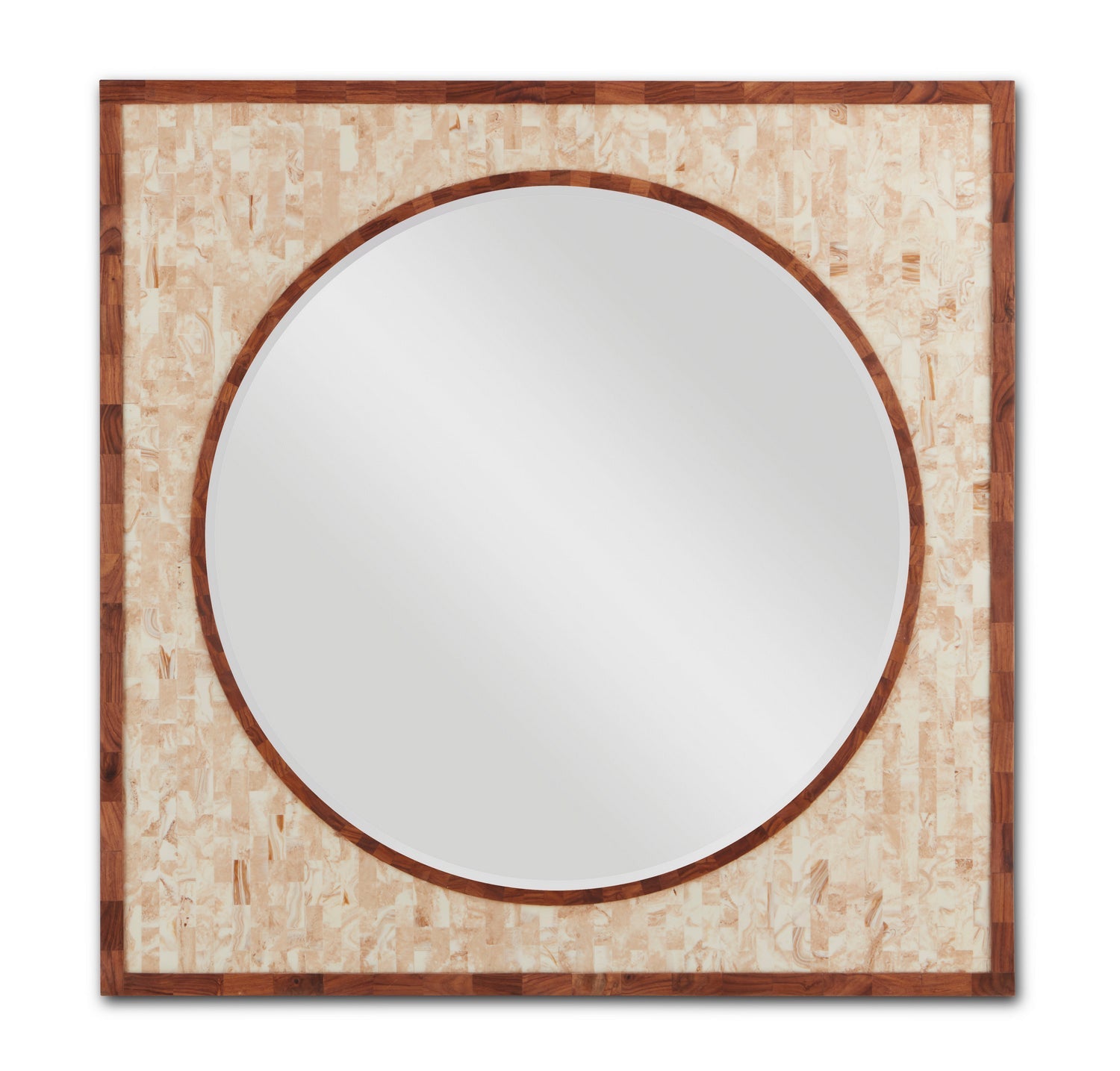 Currey and Company Mirror from the Serra collection in Beige/Natural/Mirror finish