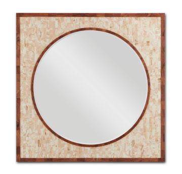 Currey and Company Mirror from the Serra collection in Beige/Natural/Mirror finish