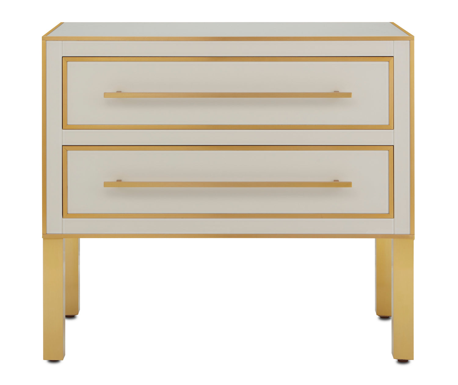 Currey and Company Chest from the Arden Collection collection in Ivory/Satin Brass finish