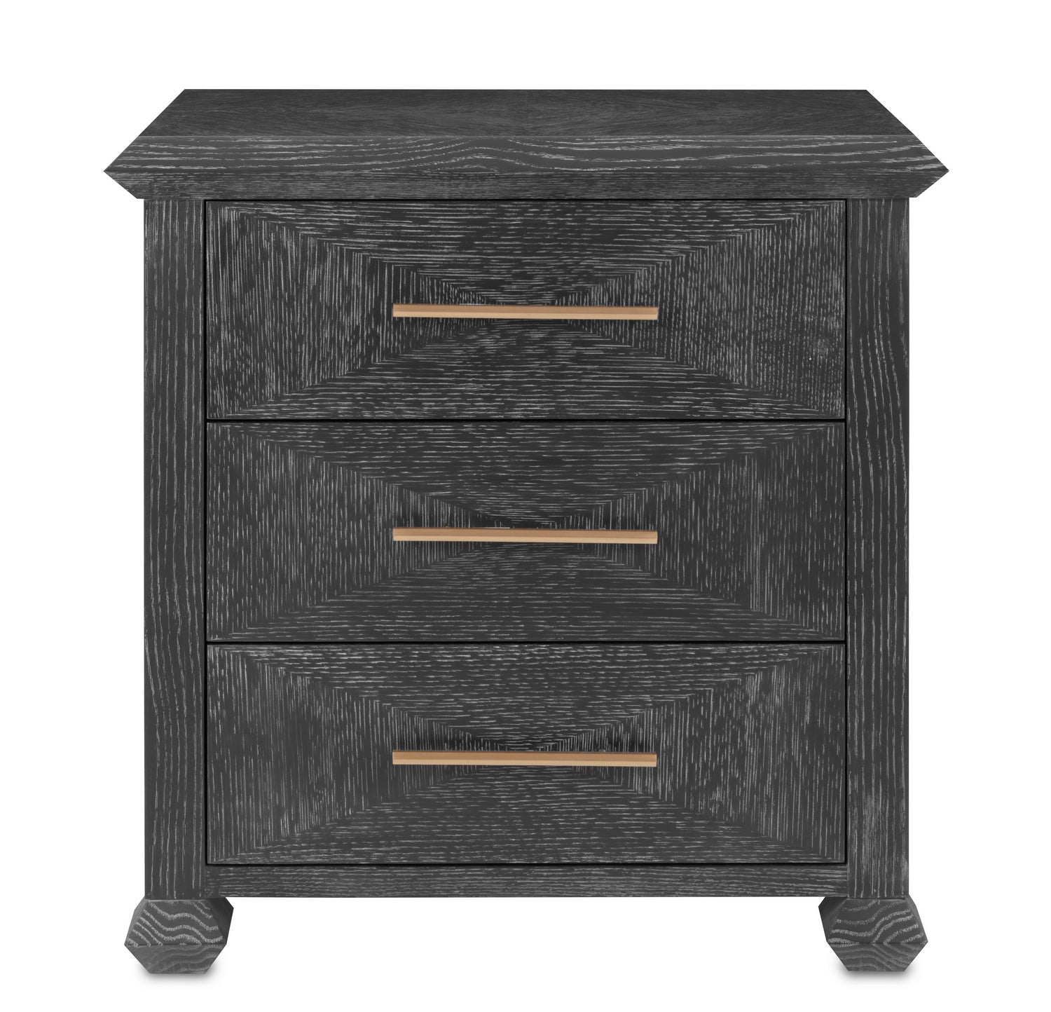 Currey and Company Chest from the Saranya collection in Cerused Black/Brushed Brass finish