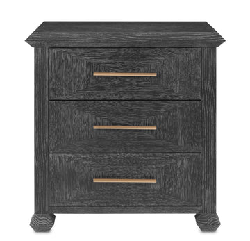 Currey and Company Chest from the Saranya collection in Cerused Black/Brushed Brass finish